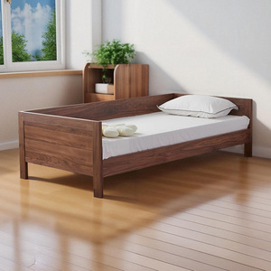 儿童床实木拼接加宽带护栏宝宝床胡桃木原木现代简约沙发可定制