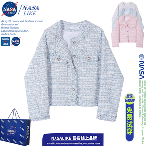 NASA~小香风法式名媛春秋短款女装设计感气质轻奢粗花呢上衣外套