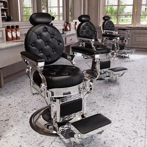 男士复古油头椅理发店椅子发廊专用可放倒美发店剪发旋转躺barber