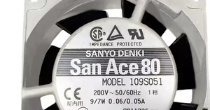 全新三洋San Ace80 109S051 200V 9/7W 8cm铝框小型交流散热风扇