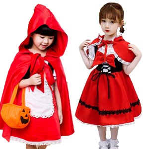 小红帽cosplay儿童节演出服装女童话披风红色斗篷幼儿园公主裙