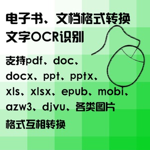 电子书格式转换 ocr文字识别 pdf word epub mobi azw3 djvu格式