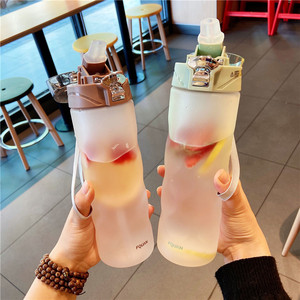 大容量带吸管杯女可爱韩国清新简约原宿个性塑料杯子男韩版水杯夏