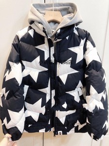 日本潮牌BAPE星星大朵白鸭绒儿童羽绒服男女童保暖外套中大童夹克