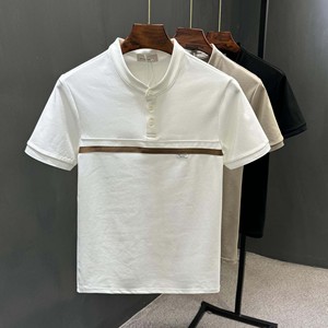 男士立领时尚短袖PoIo衫T恤夏季薄款韩版修身帅气流行上衣半袖t恤