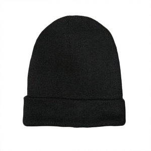 帽子男冬季毛线帽纯色滑冰帽加厚保暖防寒黑色针织帽冷帽女简约