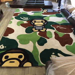 时尚儿童卡通大嘴猴家用地毯客厅茶几沙发卧室床边晴纶地毯定制