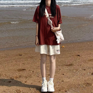 休闲运动套装女夏季薄款韩版学生宽松显瘦短裤短袖时尚两件套衣服