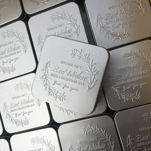 婚庆欧式喜糖盒图案创意订制饼干茶叶盒钢印凹凸印刷LOGO定制纯色