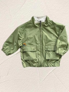 2022秋季新款男童军绿色外套夹克小云朵帅气儿童棒球服风衣童装潮