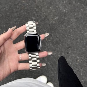 适用applewatch6/8代s9苹果手表带iwatch8金属不锈钢链腕带s7男女