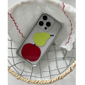 May·4｜X2 Case小众ins趣味创意抽象「梨 红苹果」插画设计适用苹果15Pro Max手机壳iPhone14Pro/13保护套12