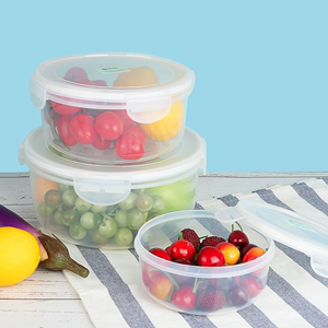 振兴冰箱专用圆形保鲜盒食品级超大塑料加厚冷冻盒透明食物密封盒