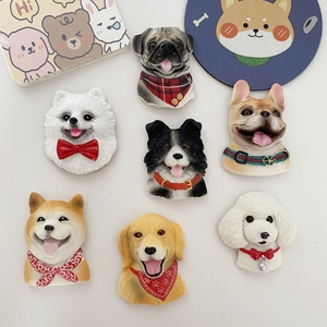 可爱小狗狗冰箱贴动物3d立体磁贴个性创意磁吸宠物树脂纪念装饰