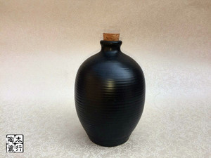 一斤装陶瓷酒瓶500ml黑螺纹土陶黑陶酒罐散酒瓶空白酒瓶可定制