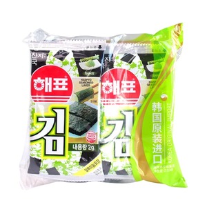 韩国进口海牌芥末味海苔16g(2g*8)即食寿司紫菜儿童临期零食清仓