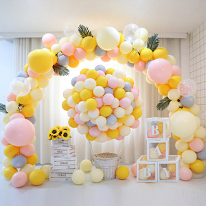 网红气球拱门儿童生日派对宝宝周岁生日布置马卡龙热气球装饰结婚