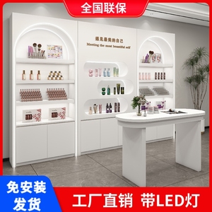 美容院化妆品展示柜烤漆美甲陈列柜护肤品产品展柜简约形象柜定制