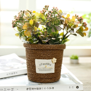 仿真植物花篮小型盆栽藤编宿舍桌上摆件理发服装店屋内家里装饰品 阿里巴巴找货神器