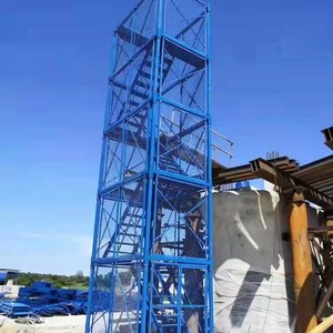 桥梁基坑组装式安全梯笼建筑施工上下行人爬梯箱式墩柱安全防护笼