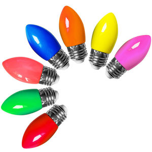 LED小彩色灯泡七彩暖色家用红 黄 蓝 紫光黄光小夜灯螺口节日彩灯