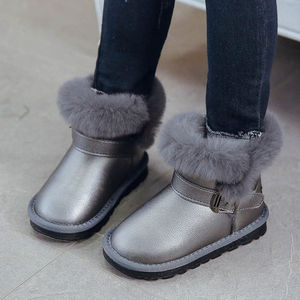 儿童雪地靴2023冬季真皮童鞋亲子棉鞋加厚防水保暖女靴子加绒防滑