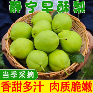 早酥梨早熟青皮梨子新鲜水果一整箱8.5/5斤孕妇水果酥脆多汁