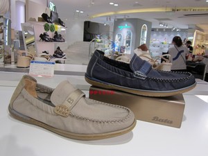 专柜正品BATA拔佳男鞋2023夏新款休闲透气舒适一脚蹬乐福鞋Z3562