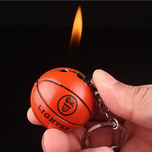 创意篮球打火机个性迷你挂件便携明火充气打火机潮流男友礼物定制