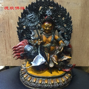 徳欣佛缘 尼泊尔进口正品 21厘米 纯铜 财宝天王 护法像 佛像