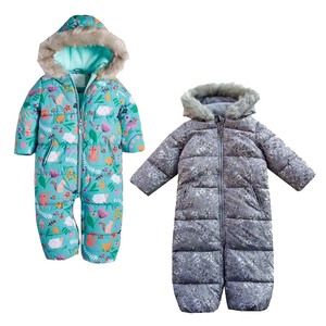 冬款外贸女童装宝宝哈衣连身衣服外出服婴儿原单连体加厚棉衣