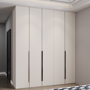 实木衣柜一门到顶家用卧室现代简约多层板柜子白色组装收纳大衣橱
