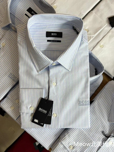 代购BOSS男装衬衣2023年新款高端商务正装职业装休闲男士长袖衬衫