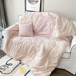 奶油色ins风抱枕被子办公室午休午睡毯可折叠两用枕头靠垫空调被