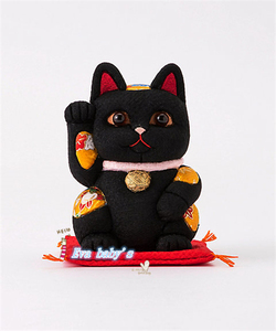 日本代购 柿沼人形日式纯手工招财猫开运吉祥物工艺品摆件黑猫