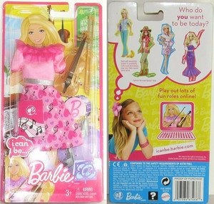 I Can Be Barbie 芭比娃娃梦想职业 小提琴 音乐家 粉红娃衣裙子