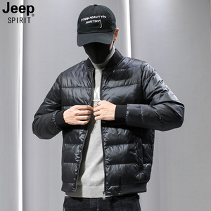 JEEP男士羽绒服冬季轻薄棒球领2022年新款短款冬装运动休闲外套潮