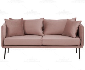 后现代简约个性藕粉色布艺沙发工作室休闲灰色沙发设计师墨绿沙发