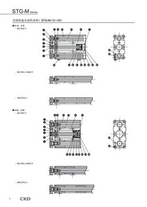 CKD导杆气缸 STGB STGM-5010-5015-5020-5025-5030-5035-TOH-D-W1