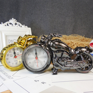 摩托车模型床头小闹钟创意学生个性儿童卧室起床钟桌面时钟小摆件