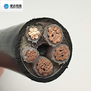 正品津达线缆 YJV国标纯铜电力电缆3*50+2*25平方纯铜芯阻燃电缆