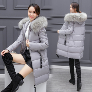 大毛领2016冬季新款女装中长韩版棉袄羽绒棉服加…