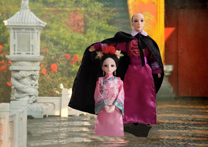 中国清朝古代古装男女娃娃套装宫廷衣服步步惊心若曦格格四爷6分