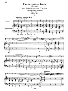 舒曼d小调第二小提琴奏鸣曲Op.121总谱 电子版乐谱