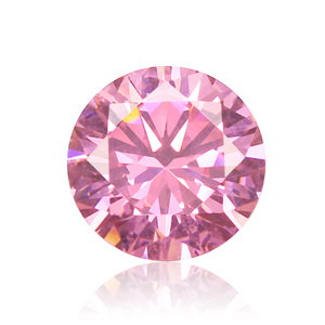 粉钻圆形粉红色锆石裸石裸钻未镶嵌钻石戒指戒面甜美女瑞士钻单石