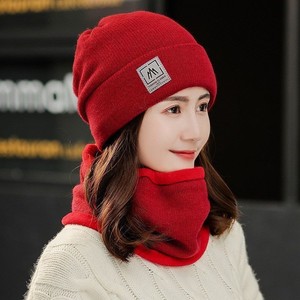 帽子女冬天保暖户外骑车毛线帽加绒防寒秋冬季产后红色针织月子帽