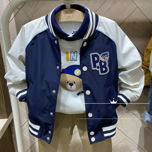 TW小熊童装2021春秋新款男童装开衫外套棒球服PAW儿童服夹克外套