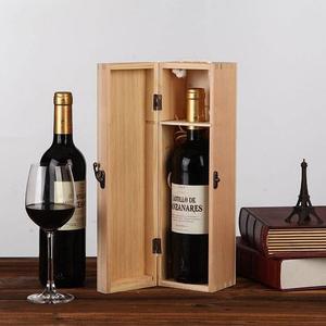 新款红酒盒木盒单支只装松木葡萄酒包装盒子法国红酒礼盒木盒定制