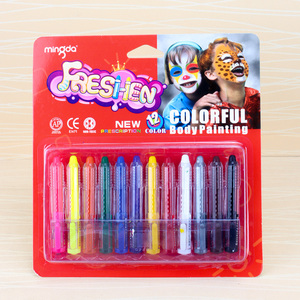 儿童彩绘蜡笔 明达6色人体彩绘颜料笔 安全环保无毒不脏手MD-301A