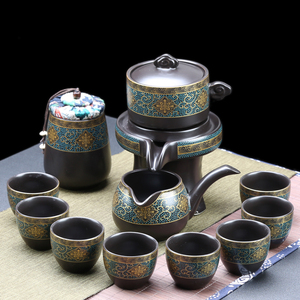 懒人茶具套装家用喝茶防烫泡茶壶陶瓷功夫茶杯石磨半自动冲茶神器